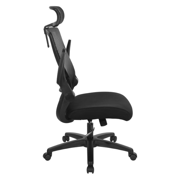 OSP Home Furnishings Mesh Back Ergonomic Manager Chair with Adjustable Headrest Lumbar Support for Home Office EM65151HR-3