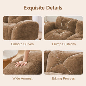 English Elm L-shaped Velvet Cloud Sectional Sofa Modular Tufted Design with Ottoman for Living Room W714S01598