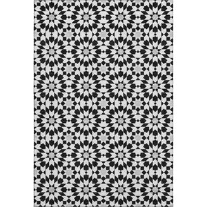 HomeRoots 8' X 10' Black and Silver Geometric Area Rug - Modern, Washable, UV-Protected for Family Spaces 661987