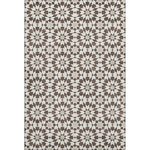 HomeRoots 5' X 8' Brown And Ivory Geometric Area Rug – Stylish, Washable, Stain Resistant, UV Protected Design! 661991