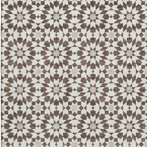 HomeRoots 5' X 8' Brown And Ivory Geometric Area Rug – Stylish, Washable, Stain Resistant, UV Protected Design! 661991