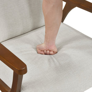 English Elm Contemporary Plush Chenille Accent Chair with Pocket Coil Support, Dacron Foam Cushion, 300lb Capacity Beige,Chestnut 35 L x 27.5 W x 18 H B011P347863