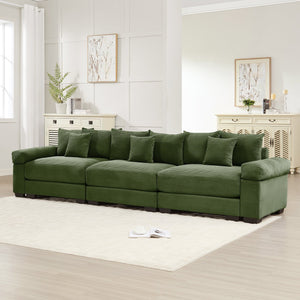English Elm 130" Oversized Cloud Modular Sectional Couch - Plush Corduroy Sofa With Deep Seating & Easy Assembly W714S01332