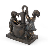 Christopher Knight Home® - Noble House - Schramling Outdoor Children At Water Pump Fountain, Dark Brown