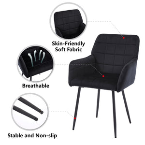 English Elm Dining Chairs Set Of 2 - Elegant Velvet Upholstered Seats With Armrests, Easy Assembly & Care! W3112P262802