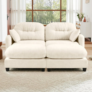 English Elm Cloud Sectional Sofa - Premium Chenille, Ergonomic Design, Modular Flexibility, Elegant Beige Comfort W714S01366