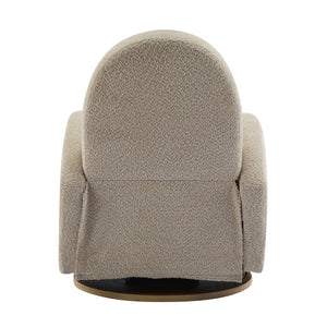 English Elm 360 Swivel Glider Recliner with Solid Wood Base Contemporary Upholstered Lounge Chair Almond N771P363407V