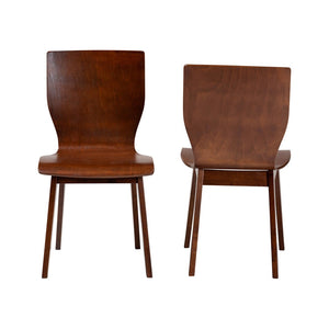 Baxton Studio Baxton Studio Elegant Mid-Century Modern Dark Walnut Dining Chairs Set of 2 for Home & Office RT364-TBL Elsa Dining Chair