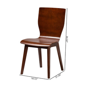 Baxton Studio Baxton Studio Elegant Mid-Century Modern Dark Walnut Dining Chairs Set of 2 for Home & Office RT364-TBL Elsa Dining Chair