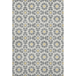 HomeRoots 10' Geometric Washable Area Rug in Gray, Ivory & Gold - UV Protected, Stain Resistant, Durable Design 662019