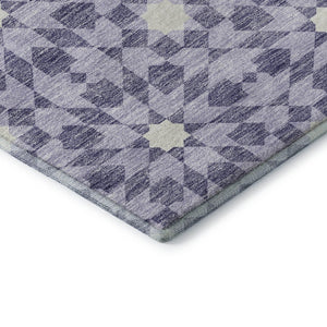 HomeRoots 8' X 10' Lilac & Ivory Geometric Washable Area Rug – Stylish, Durable, UV Protected for Every Room 662035