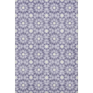 HomeRoots 8' X 10' Lilac & Ivory Geometric Washable Area Rug – Stylish, Durable, UV Protected for Every Room 662035