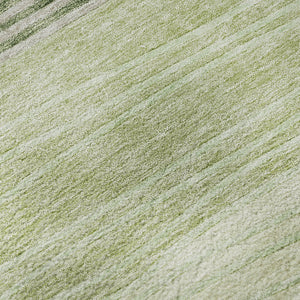 HomeRoots 5' Artichoke Green & Taupe Striped Washable Area Rug - Durable, UV-Protected for Every Space 662075