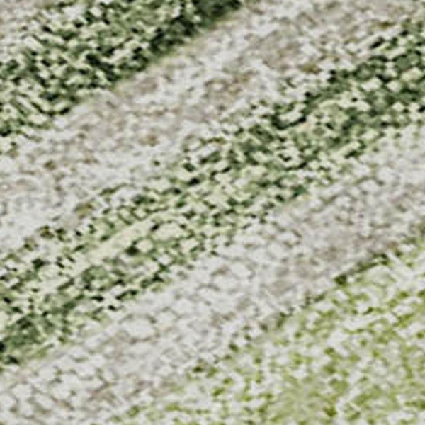 HomeRoots 10' Artichoke Green & Taupe Striped Washable Area Rug with UV Protection for Stylish Spaces 662079