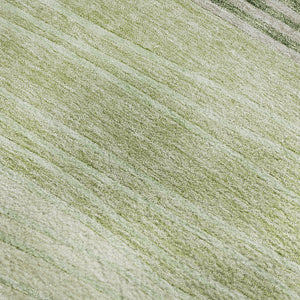 HomeRoots 10' Artichoke Green & Taupe Striped Washable Area Rug with UV Protection for Stylish Spaces 662079