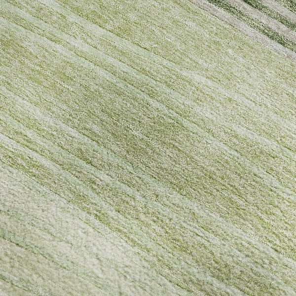HomeRoots 10' Artichoke Green & Taupe Striped Washable Area Rug with UV Protection for Stylish Spaces 662079
