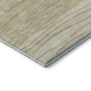 HomeRoots 8' X 10' Washable Beige and Brown Striped Area Rug with UV Protection, Stain Resistance & Durability 662083