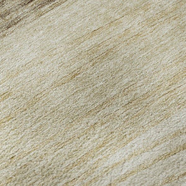 HomeRoots 9' X 12' Beige and Brown Striped Area Rug - Durable, Washable, UV-Protected for Family-Friendly Spaces 662084