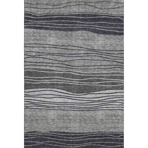 HomeRoots 10' Gray and Silver Striped Washable Area Rug – Durable, Stain-Resistant, UV Protected Elegance! 662097