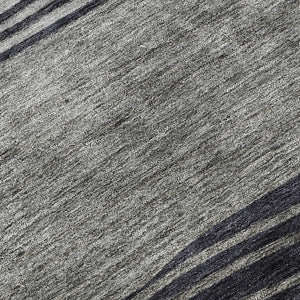 HomeRoots 10' Gray and Silver Striped Washable Area Rug – Durable, Stain-Resistant, UV Protected Elegance! 662097