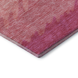 HomeRoots 8' Blush and Ivory Striped Round Rug - Washable, UV Protected, Durable Design for Modern Homes 662130