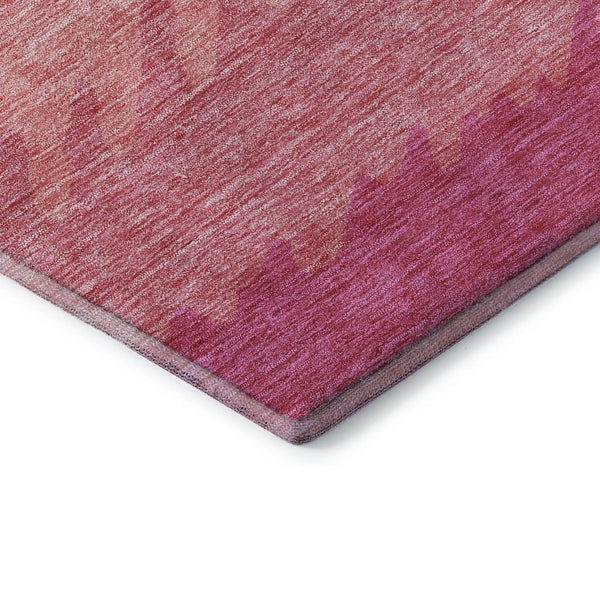 HomeRoots 8' Blush and Ivory Striped Round Rug - Washable, UV Protected, Durable Design for Modern Homes 662130