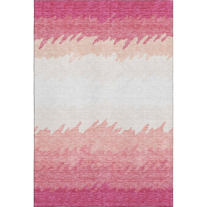 HomeRoots 10' Blush and Ivory Striped Washable Area Rug with UV Protection - Perfect for Family Rooms & Playrooms! 662133