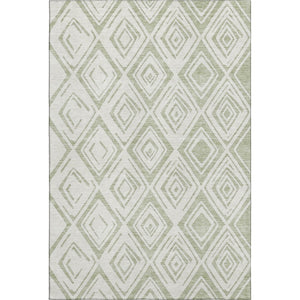 HomeRoots 10' Artichoke Green & Ivory Diamond Area Rug - Washable, UV Protected, Stain Resistant for Homes 662187