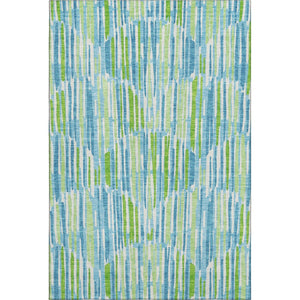 HomeRoots 10' Aqua Green & Ivory Abstract Area Rug - Washable, UV-Protected, Stain-Resistant for High-Traffic Areas 662283