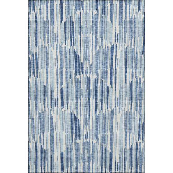 HomeRoots 10' X 14' Blue And Ivory Abstract Area Rug - Washable, UV-Protected, Stylish & Durable for Any Room 662289