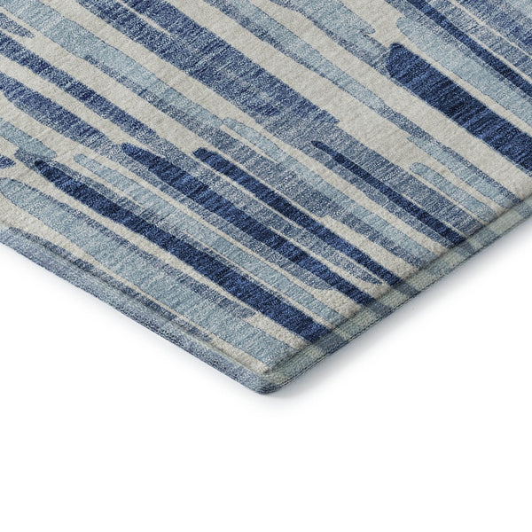 HomeRoots 10' X 14' Blue And Ivory Abstract Area Rug - Washable, UV-Protected, Stylish & Durable for Any Room 662289