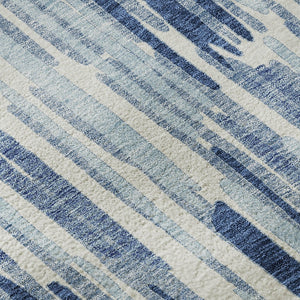 HomeRoots 10' X 14' Blue And Ivory Abstract Area Rug - Washable, UV-Protected, Stylish & Durable for Any Room 662289