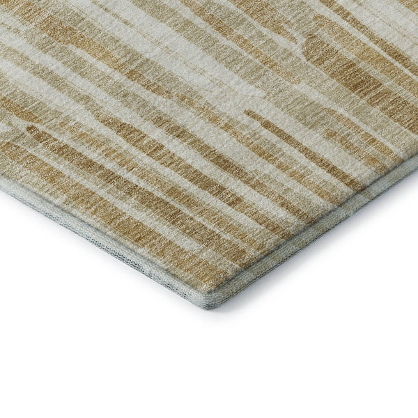 HomeRoots 10' x 14' Gold Ivory Beige Abstract Area Rug - Washable, UV Protected, Perfect for Modern Living Spaces 662295