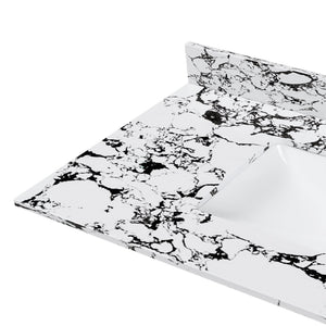 English Elm 43"X22" Bathroom Vanity Top With Undermount Sink & Backsplash - Panda White Artificial Marble Elegance W509P362108