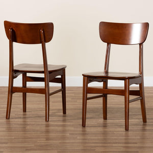 Baxton Studio Baxton Studio Mid-Century Scandinavian Dark Walnut Bent Wood Dining Chair Set of 2 for Modern Homes RT365-CHR