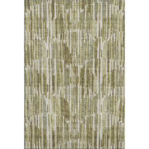 HomeRoots 8' X 10' Washable Olive Green, Brown & Ivory Abstract Area Rug with UV Protection for High Traffic Areas 662317