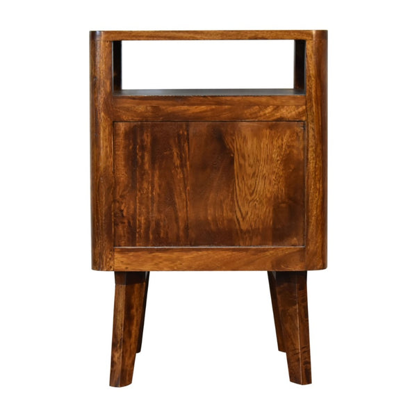 English Elm Solid Wood Reeve Nightstand - Handcrafted Mango Wood With 2 Drawers, Retro-Modern Design & Storage B182P279955-GIGA