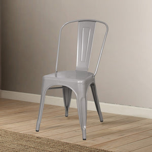 English Elm Silver Stackable Side Chair (Set Of 2)