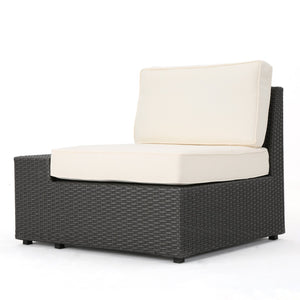 English Elm Santa Cruz Outdoor Pe Wicker Arm Chair Set with Weather Resistant Iron Frame 52974.00IRNGRY