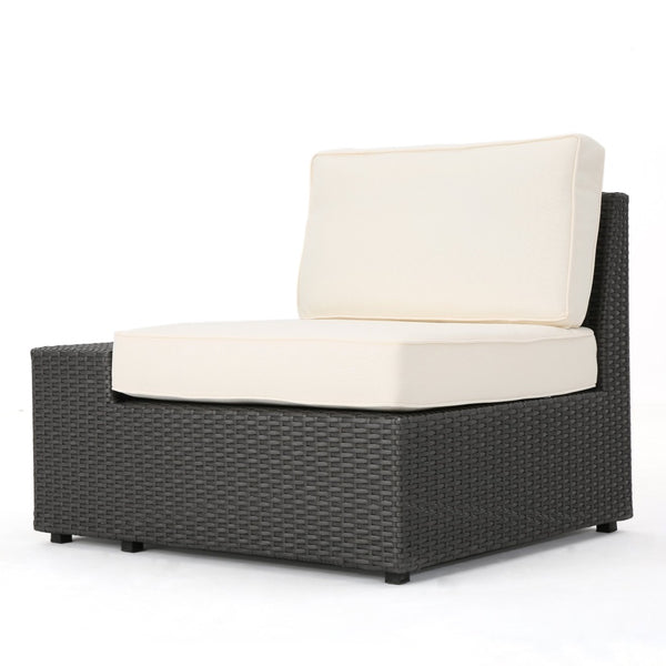 English Elm Santa Cruz Outdoor Pe Wicker Arm Chair Set with Weather Resistant Iron Frame 52974.00IRNGRY