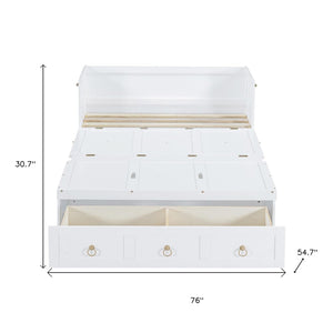 HomeRoots White Wood Full Murphy Bed with Drawers - Stylish, Space-Saving Solution for Guest Rooms & Apartments 662354