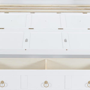 HomeRoots White Wood Full Murphy Bed with Drawers - Stylish, Space-Saving Solution for Guest Rooms & Apartments 662354