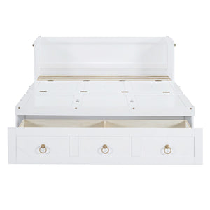 HomeRoots White Wood Full Murphy Bed with Drawers - Stylish, Space-Saving Solution for Guest Rooms & Apartments 662354