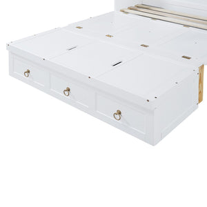 HomeRoots White Wood Full Murphy Bed with Drawers - Stylish, Space-Saving Solution for Guest Rooms & Apartments 662354