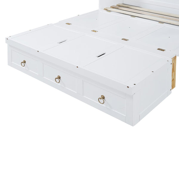HomeRoots White Wood Full Murphy Bed with Drawers - Stylish, Space-Saving Solution for Guest Rooms & Apartments 662354