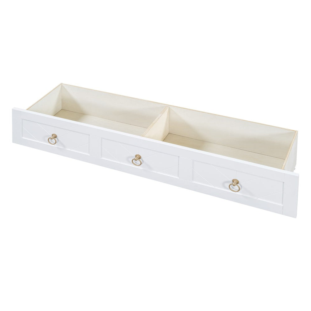 HomeRoots White Wood Queen Murphy Bed with Integrated Drawers - Stylish, Space-Saving Design for Versatile Rooms 662355