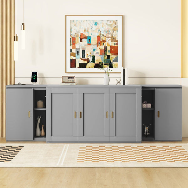 HomeRoots Gray Wood Full Murphy Bed - Stylish Space-Saving Solution with Elegant Cabinet Design & Comfort 662360