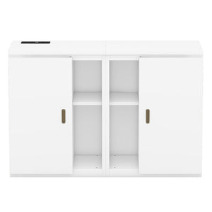 HomeRoots White Wood Full Murphy Bed - Elegant Space-Saving Design for Stylish & Functional Room Solutions 662361