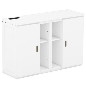 HomeRoots White Wood Full Murphy Bed - Elegant Space-Saving Design for Stylish & Functional Room Solutions 662361