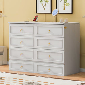 HomeRoots White Wood Full Murphy Bed with Smart Storage Drawers - Space-Saving Design for Stylish Homes! 662365